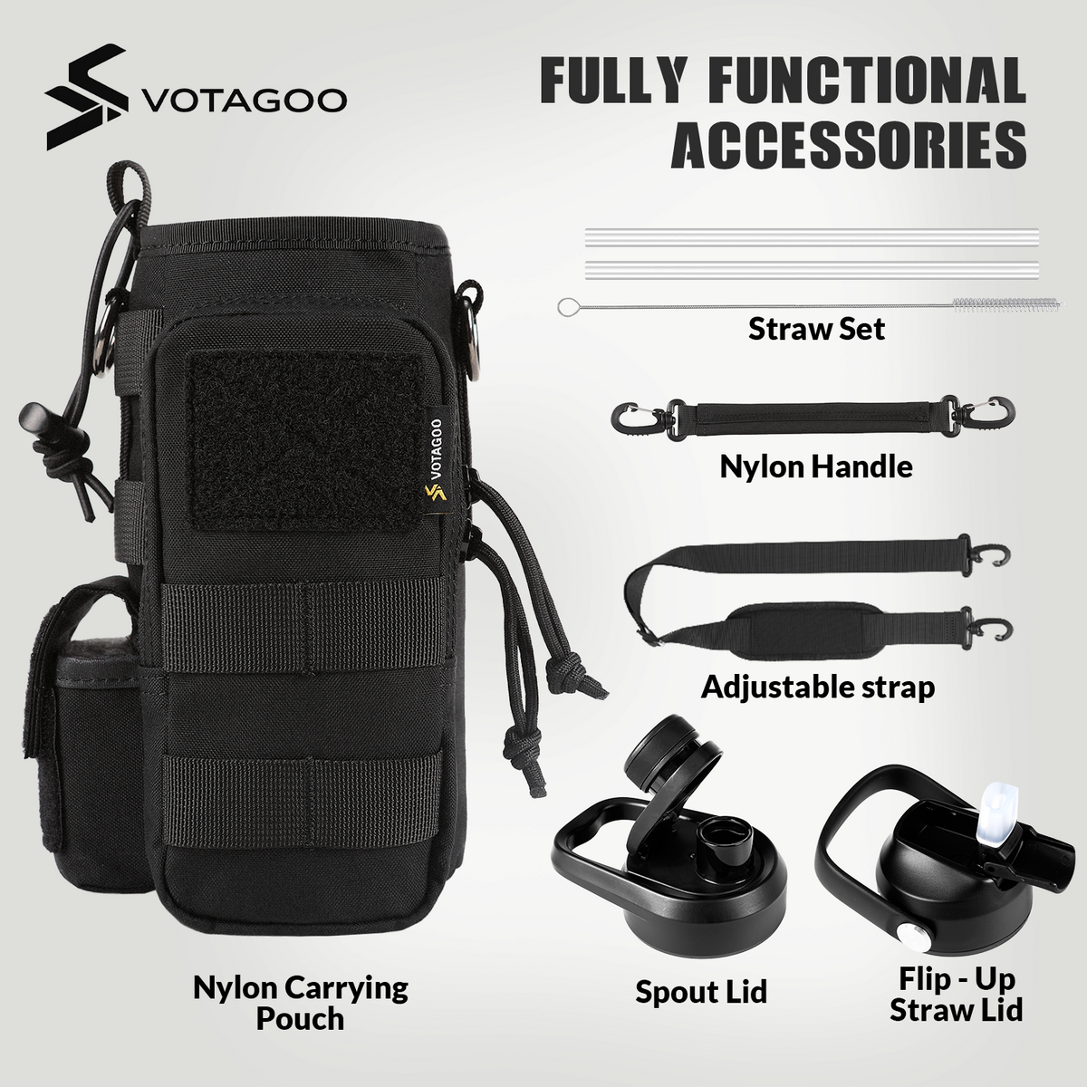 VOTAGOO® 32Oz Tactical Water Bottle