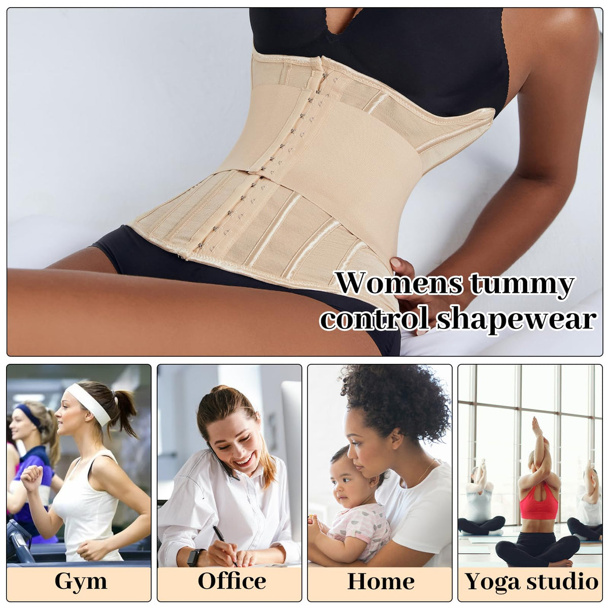Women's Waist Trainer Body Shaper - Tummy Control Shapewear with Steel Bones
