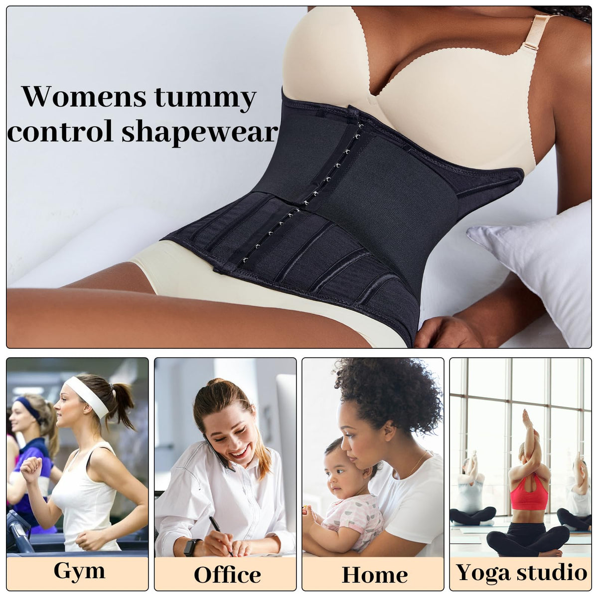 Women's Waist Trainer Body Shaper - Tummy Control Shapewear with Steel Bones