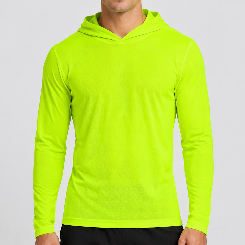 Men's Neon Long Sleeve Shirt with Hoodie - WFZ-8900A