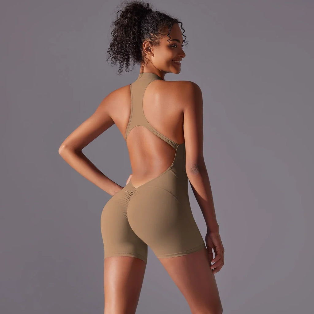 Women's Backless Workout Jumpsuit