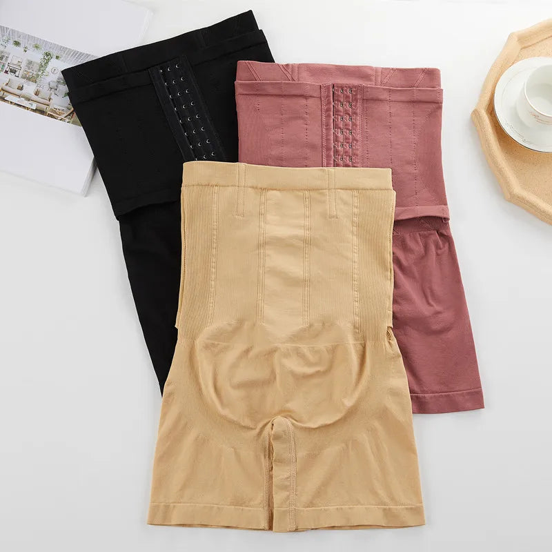 New Women Firm Tummy Control with Hook High Waist Trainer Body Shaper Butt Lifter Shapewear Panties Female Slimming Fajas Shorts