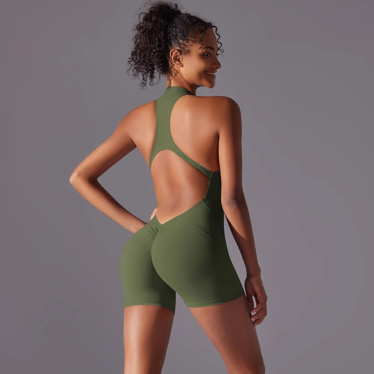 Women's Backless Workout Jumpsuit