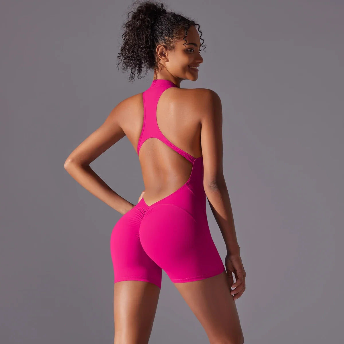 Women's Backless Workout Jumpsuit