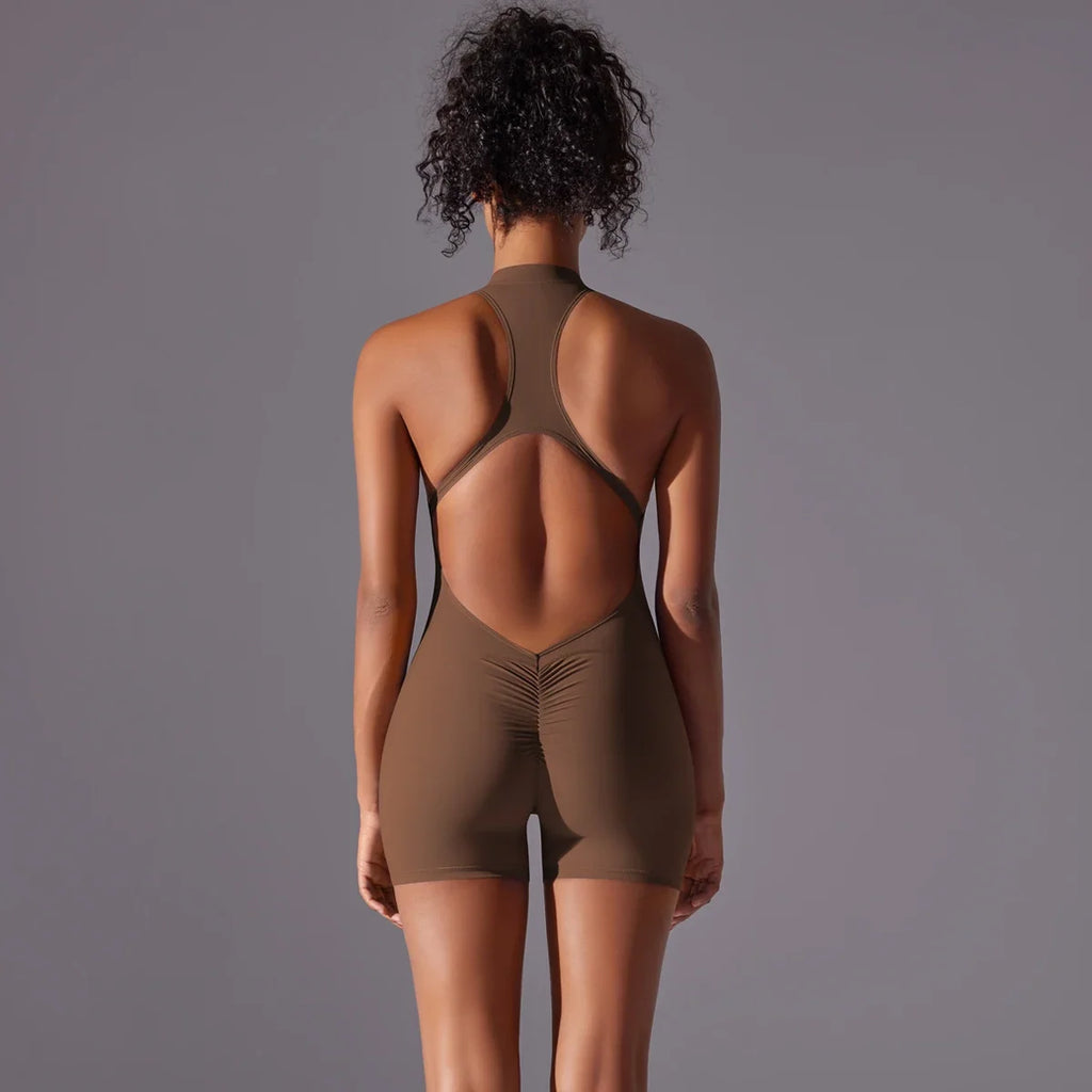 Women's Backless Workout Jumpsuit