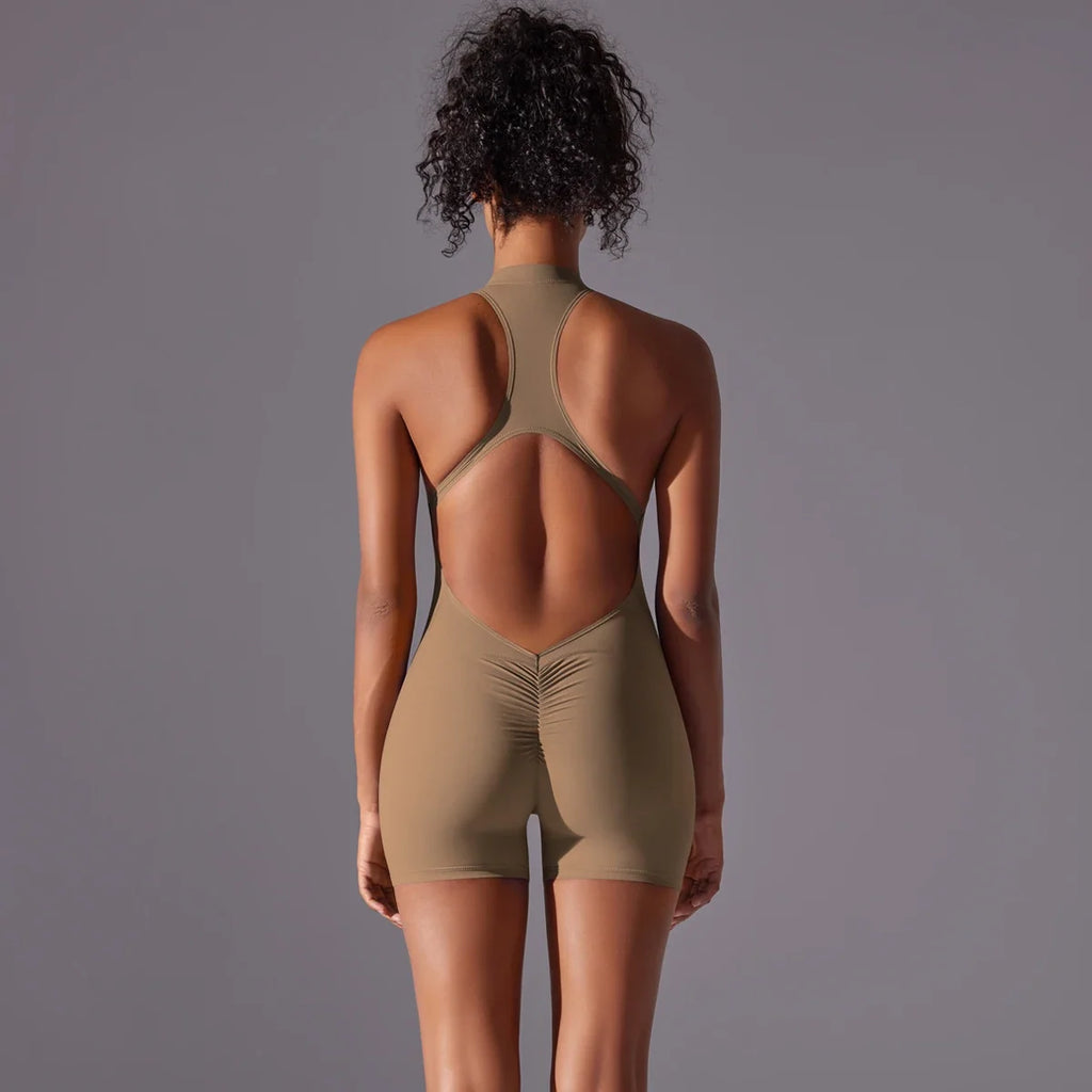 Women's Backless Workout Jumpsuit
