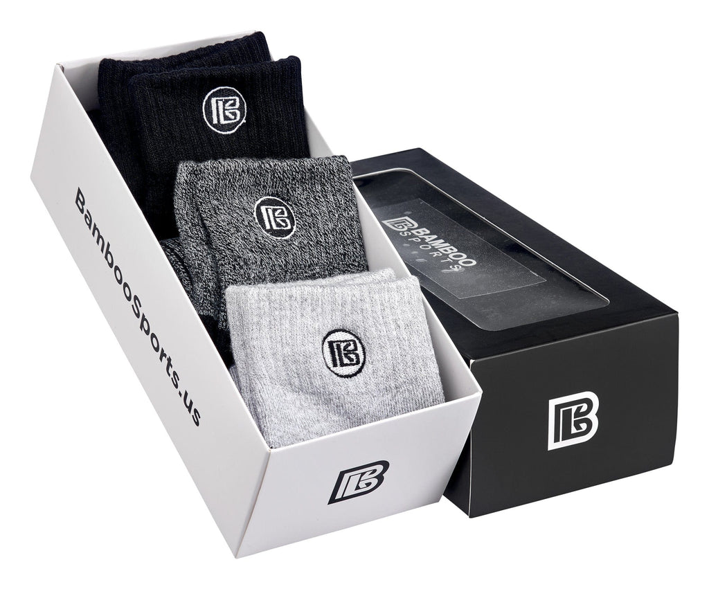 Premium Bamboo Rayon Crew Socks - 1, 3 &  6 Pair Packs Available