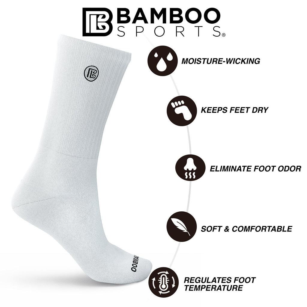 Premium Bamboo Rayon Crew Socks - 1, 3 &  6 Pair Packs Available