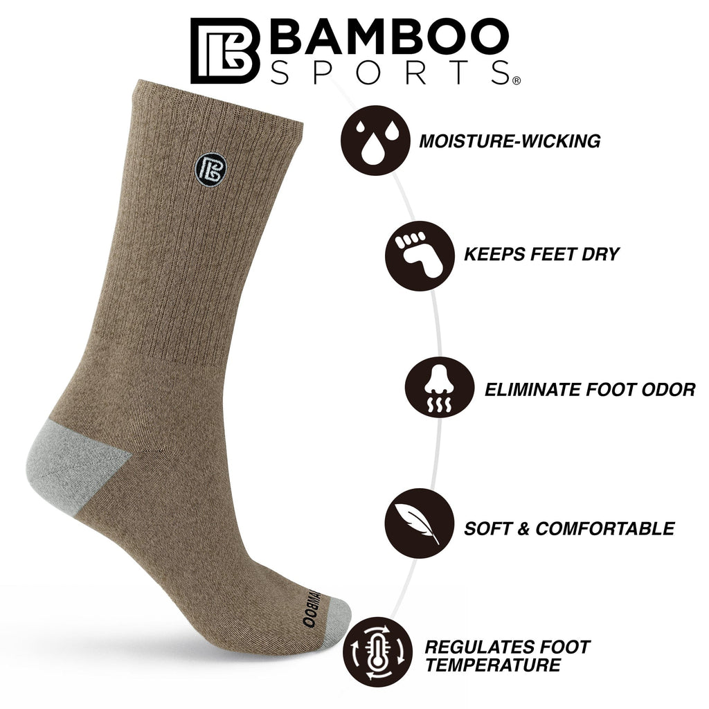 Premium Bamboo Rayon Crew Socks - 1, 3 &  6 Pair Packs Available