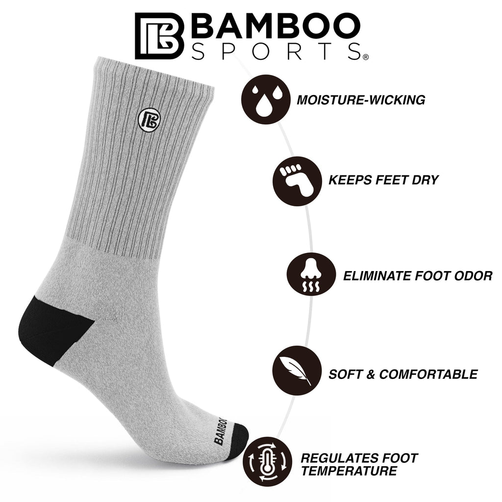 Premium Bamboo Rayon Crew Socks - 1, 3 &  6 Pair Packs Available