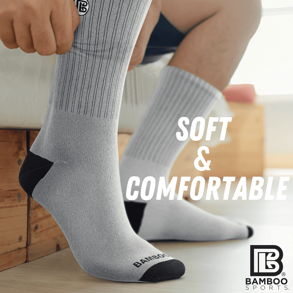 Premium Bamboo Rayon Crew Socks - 1, 3 &  6 Pair Packs Available