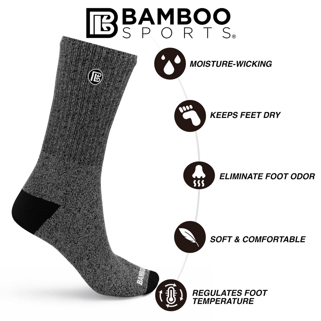Premium Bamboo Rayon Crew Socks - 1, 3 &  6 Pair Packs Available