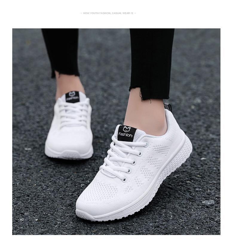Women's Lace-Up Mesh Sneakers