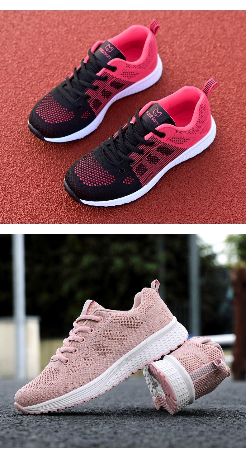 Women's Lace-Up Mesh Sneakers