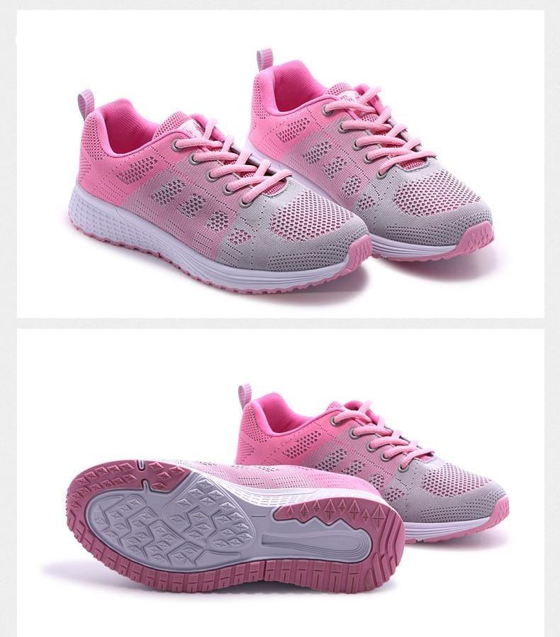 Women's Lace-Up Mesh Sneakers