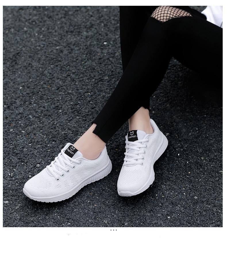 Women's Lace-Up Mesh Sneakers
