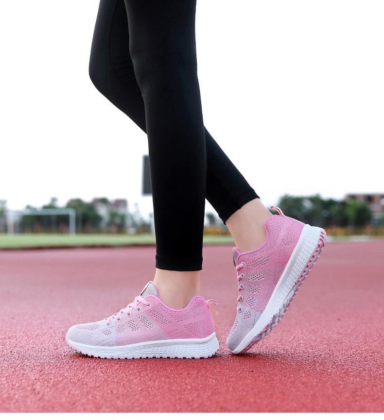 Women's Lace-Up Mesh Sneakers