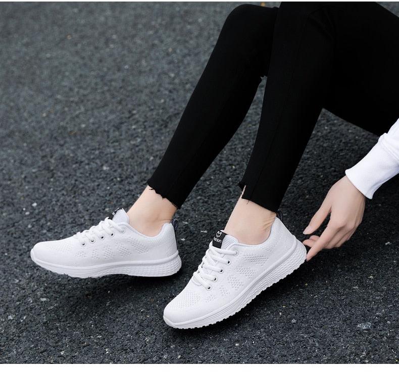 Women's Lace-Up Mesh Sneakers