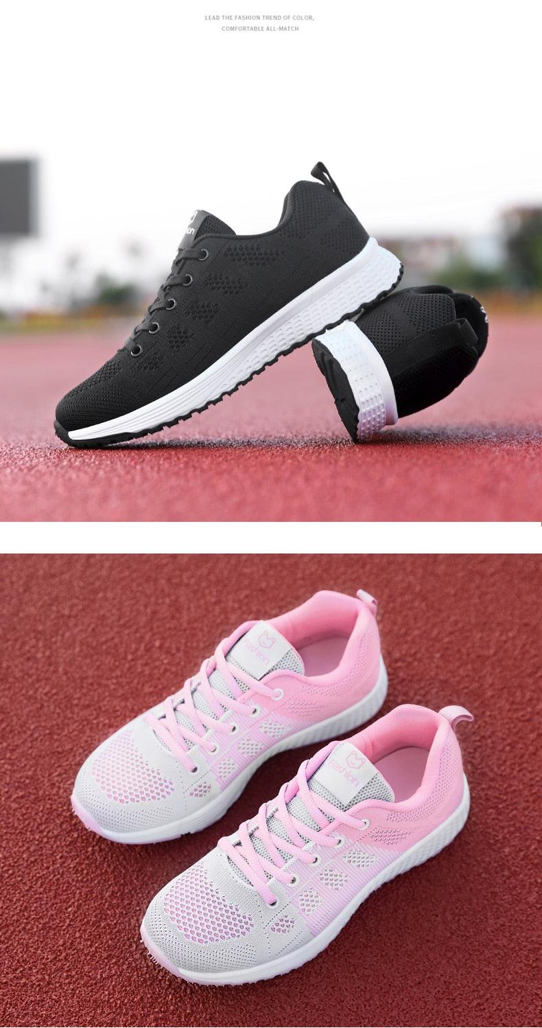 Women's Lace-Up Mesh Sneakers