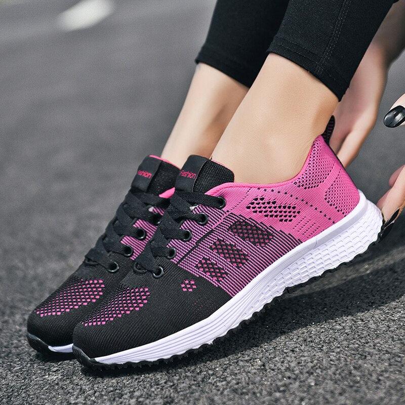 Women's Lace-Up Mesh Sneakers
