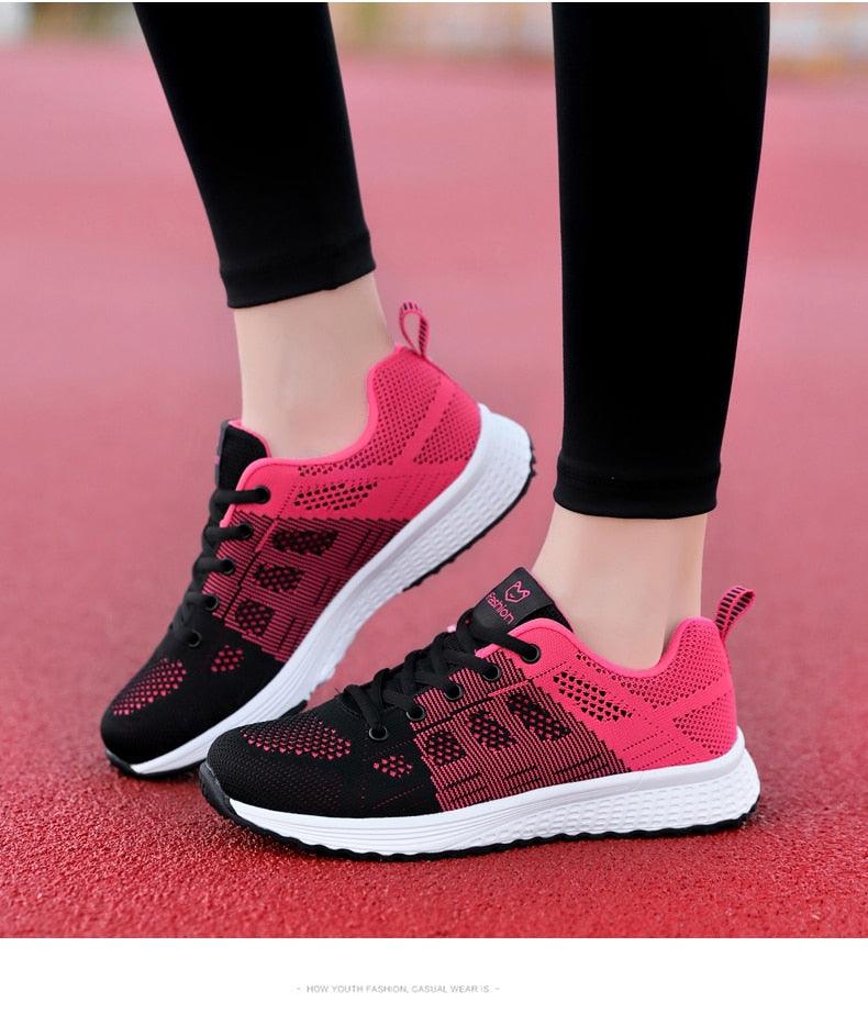 Women's Lace-Up Mesh Sneakers