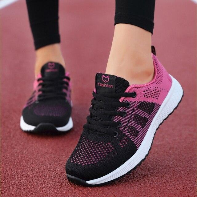 Women's Lace-Up Mesh Sneakers