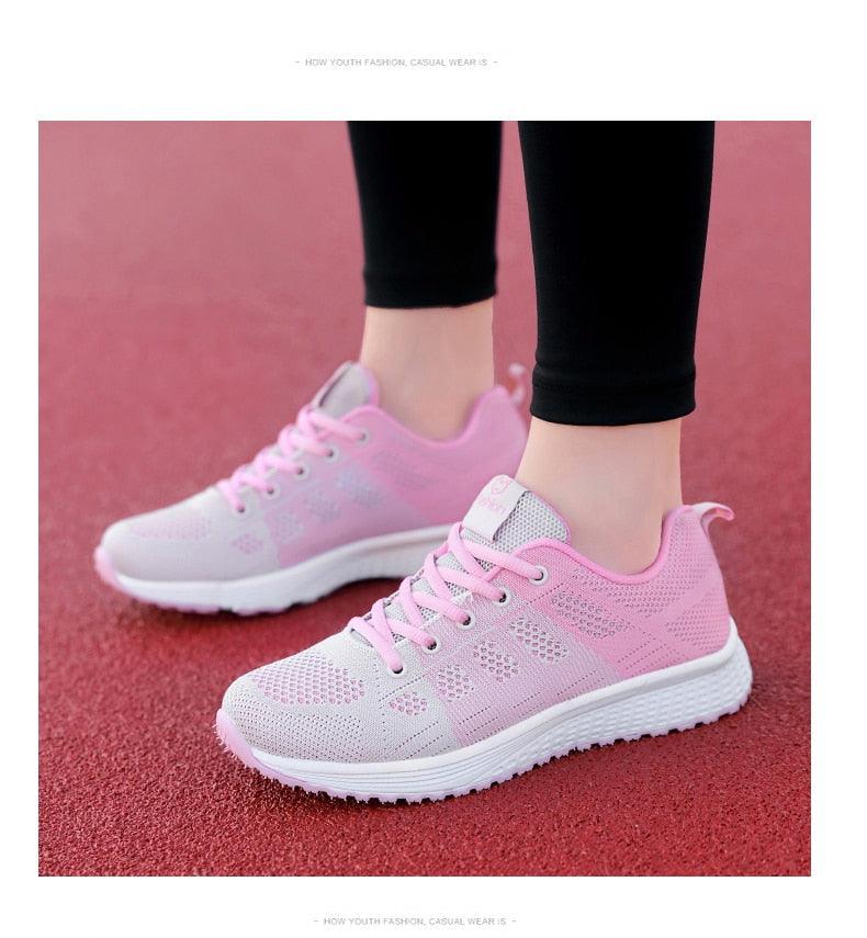 Women's Lace-Up Mesh Sneakers