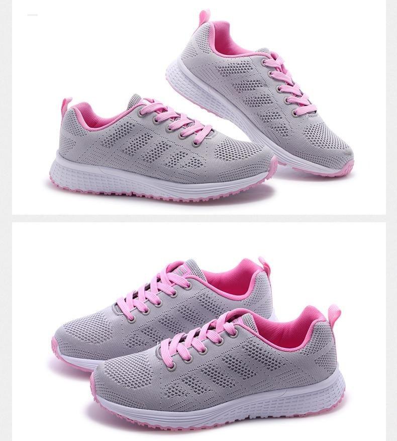 Women's Lace-Up Mesh Sneakers