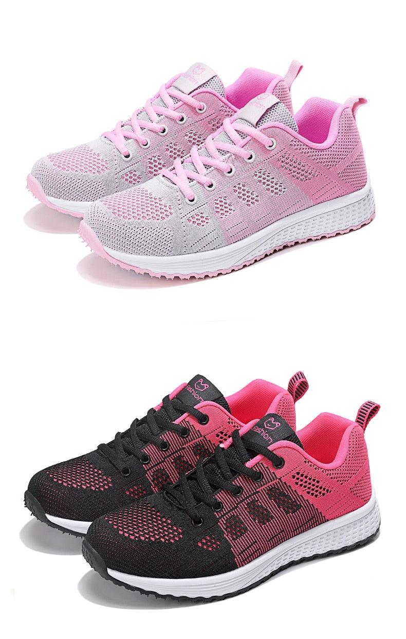 Women's Lace-Up Mesh Sneakers