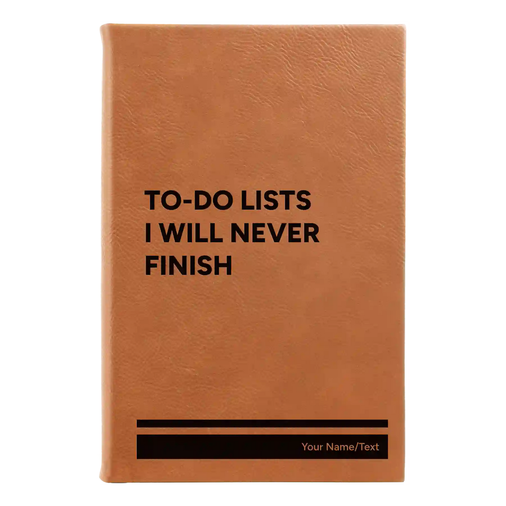 Personalized TO DO List Leatherette Journal (small) | Rawhide