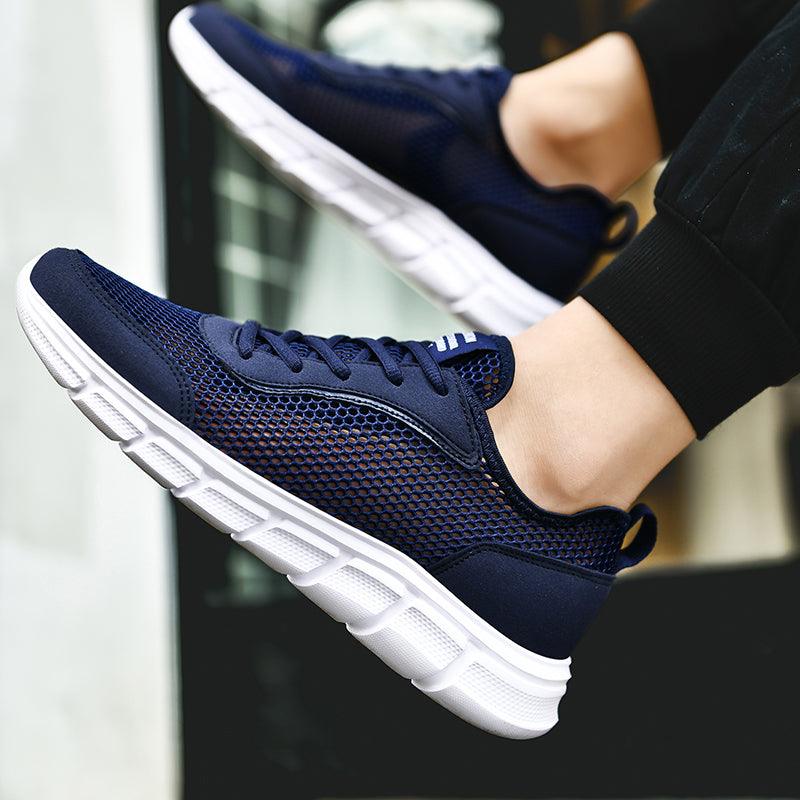 Men Casual Black Sneakers Fashion Light Breathable Summer Outdoor Beach Mesh Gym Running Sneakers Men Breathable Mesh Ultra Comfortable Athletic Fashion Jogging Sneaker