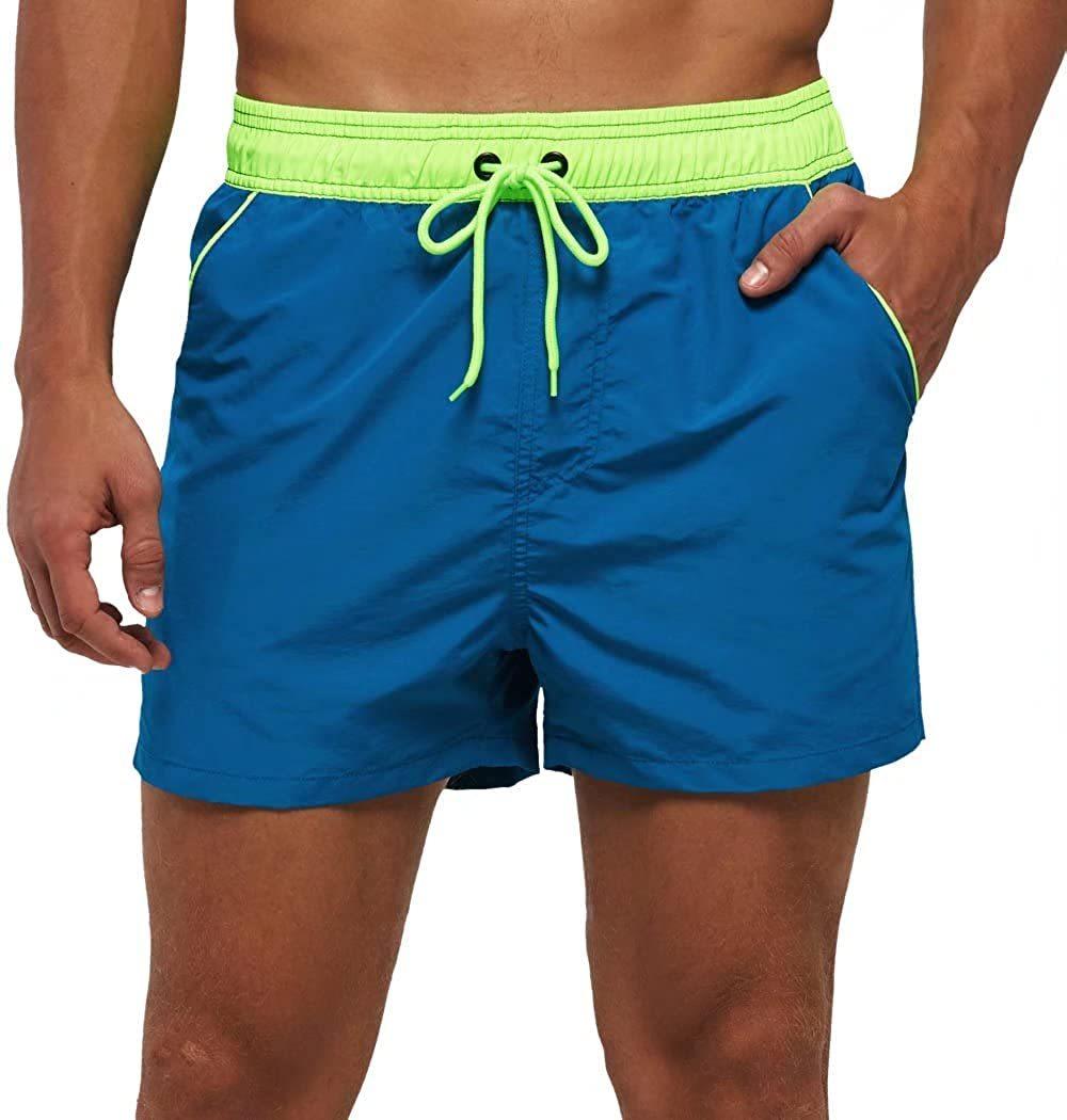 Men Swimwear Shorts Male Swimming Trunks Swimsuits Man Surf Beach Swim Sports Pants Board Mesh New Summer Men's Clothing  Beach Swimming Casual with Adjustable Elastic Cord
