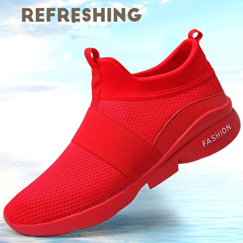 Mens Red Sneakers Flats Sport Footwear Couple Sneakers New Fashion Lovers Casual Lightweight Jogging Breathable Tennis Sport Shoes For Workout OutdoorWalking