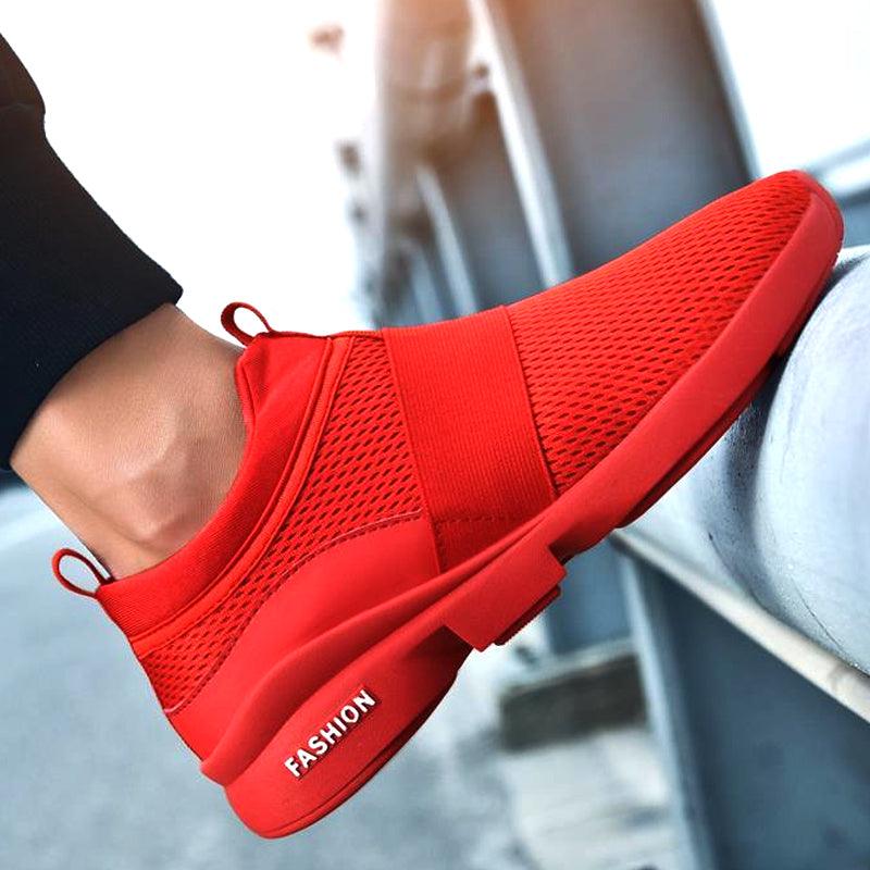 Mens Red Sneakers Flats Sport Footwear Couple Sneakers New Fashion Lovers Casual Lightweight Jogging Breathable Tennis Sport Shoes For Workout OutdoorWalking