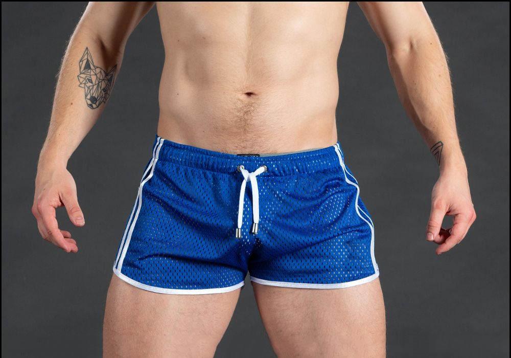 New Gym Men's Sport Running Shorts Quick Dry grid Workout Short Pants GYM Wear Men Soccer Tennis Training Beach Swim Shorts Men's Boxer Shorts Ice Silk Mesh Underwear Breathable Basic Boxer Briefs Underpants Sports Shorts