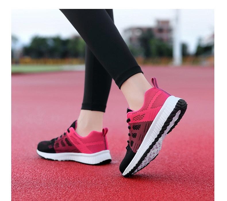 Women's Lace-Up Mesh Sneakers